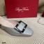 Roger Vivier Heel 4.5cm Belle Metal Buckle Mules in Leather Silver 2021