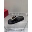 Roger Vivier Slide Strass Buckle Mules in Leather Black 2021
