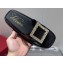 Roger Vivier Slide Strass Buckle Mules in Leather Black 2021