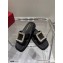 Roger Vivier Slide Strass Buckle Mules in Leather Black 2021