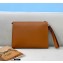 Fendi Roma Leather Flat Pouch Clutch Bag Brown 2021