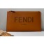 Fendi Leather Medium Flat Pouch Clutch Bag Brown 2021