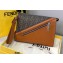 Fendi Flat Pouch Clutch Bag Brown Fabric 2021