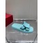 Roger Vivier Slide Covered Buckle Mules in Patent Leather Light Blue 2021
