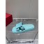 Roger Vivier Slide Covered Buckle Mules in Patent Leather Light Blue 2021