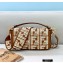 Fendi Brown Leather Medium Baguette Bag with FF Embroidery 2021