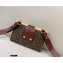 Fendi Brown Fabric Baguette Pouch Bag Yellow/Burgundy 2021
