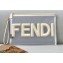Fendi Micro-Mesh Large Flat Pouch Clutch Bag White 2021