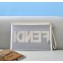Fendi Micro-Mesh Large Flat Pouch Clutch Bag White 2021