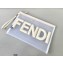 Fendi Micro-Mesh Large Flat Pouch Clutch Bag White 2021