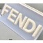 Fendi Micro-Mesh Large Flat Pouch Clutch Bag White 2021