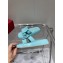 Roger Vivier Slide Covered Buckle Mules in Patent Leather Light Blue 2021