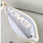 Fendi Micro-Mesh Large Flat Pouch Clutch Bag White 2021