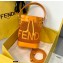 Fendi Leather and Mesh Mon Tresor Mini Bucket Bag Orange 2021