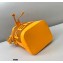 Fendi Leather and Mesh Mon Tresor Mini Bucket Bag Orange 2021