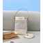 Fendi Leather and Mesh Mon Tresor Mini Bucket Bag White 2021
