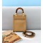Fendi Leather Mini Sunshine Shopper Bag Beige 2021