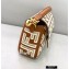 Fendi Brown Leather Medium Baguette Bag with FF Embroidery 2021
