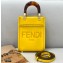 Fendi Leather Mini Sunshine Shopper Bag Yellow 2021