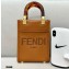 Fendi Leather Mini Sunshine Shopper Bag Brown 2021