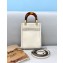 Fendi Leather Mini Sunshine Shopper Bag White 2021