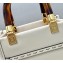 Fendi Leather Mini Sunshine Shopper Bag White 2021