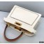 Fendi Iconic Peekaboo ISEEU Medium Bag White Canvas With Embroidery 2021