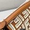 Fendi Brown Leather Medium Baguette Bag with FF Embroidery 2021