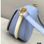 Fendi Leather Moonlight Shoulder Bag Sky Blue 2021