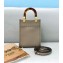 Fendi Leather Mini Sunshine Shopper Bag Gray 2021
