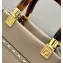 Fendi Leather Mini Sunshine Shopper Bag Gray 2021