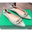 Bottega Veneta THE MADAME Horsebit Ballet Flats Suede Pale Green 2021