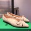 Bottega Veneta THE MADAME Bow Ballet Flats Intrecciato Suede Nude Pink 2021
