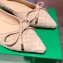 Bottega Veneta THE MADAME Bow Ballet Flats Intrecciato Suede Nude Pink 2021