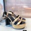 Louis Vuitton Monogram Studs Heel Podium Platform Sandals Gold 2021