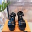 Louis Vuitton Monogram Studs Heel Podium Platform Sandals Black 2021