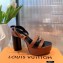 Louis Vuitton Monogram Studs Heel Podium Platform Sandals Brown 2021