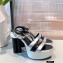 Louis Vuitton Monogram Studs Heel Podium Platform Sandals Silver 2021