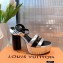 Louis Vuitton Monogram Studs Heel Podium Platform Sandals Silver 2021
