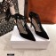 Dior Suede Calfskin Mesh Heeled Slingback Pumps Black 2021