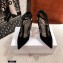 Dior Suede Calfskin Mesh Heeled Slingback Pumps Black 2021