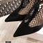 Dior Suede Calfskin Mesh Heeled Slingback Pumps Black 2021