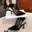 Dior Suede Calfskin Mesh Heeled Slingback Pumps Black 2021