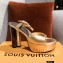 Louis Vuitton Heel Podium Platform Sandals Gold 2021