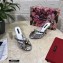 Dolce & Gabbana Crystal Heel 10.5cm Python Mules Gray 2021
