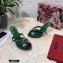 Dolce & Gabbana Crystal Heel 10.5cm Python Mules Green 2021