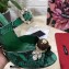 Dolce & Gabbana Crystal Heel 10.5cm Python Mules Green 2021