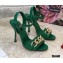 Dolce & Gabbana Heel 10.5cm Leather Chain Sandals Green 2021