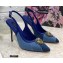 Dolce & Gabbana Heel 11cm Devotion Slingbacks in Patchwork Denim 2021