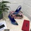 Dolce & Gabbana Heel 11cm Devotion Slingbacks in Patchwork Denim 2021